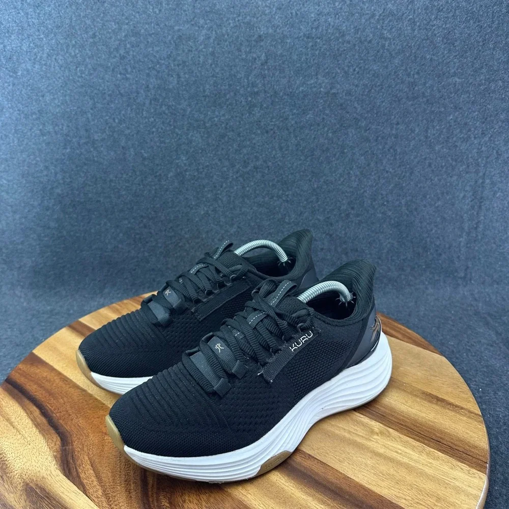 Kuru Atom 2 Womens Size 7 Black White Athletic Running Walking Shoes Sneakers